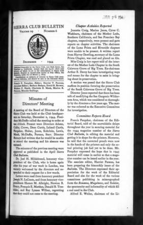 Sierra Club Bulletin 1944 Vol 29 No 6 December thumbnail